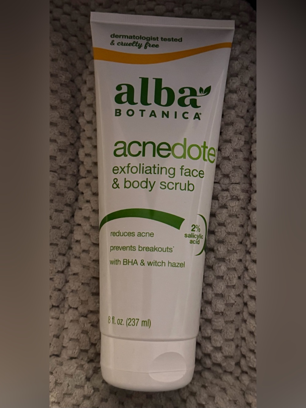 Alba Botanica Acnedote Exfoliating Face & Body Scrub Acne & Blemish Scrub NWT